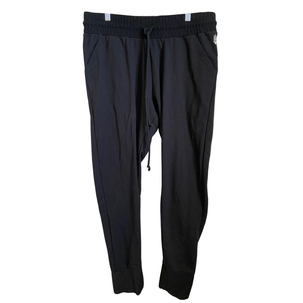 Free People‎ FP Movement Black Joggers Drawstring Tapered Sweatpants Womens L